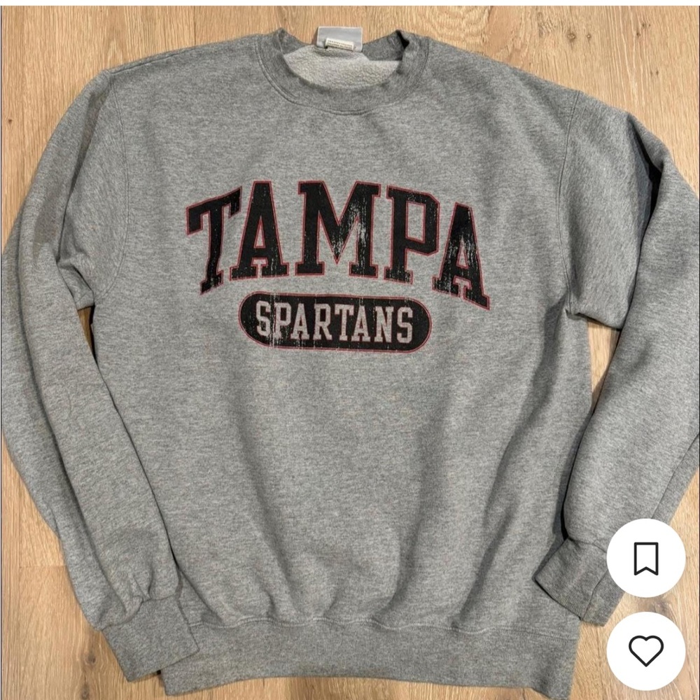 Champion Gray Crewneck Sweater with Varsity Style